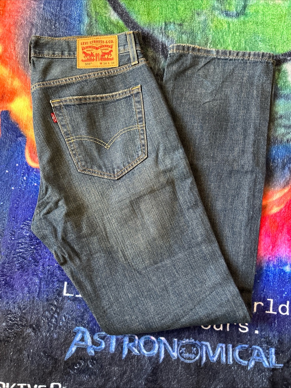 Levi's Men's Dark Blue Straight Leg Jeans 559